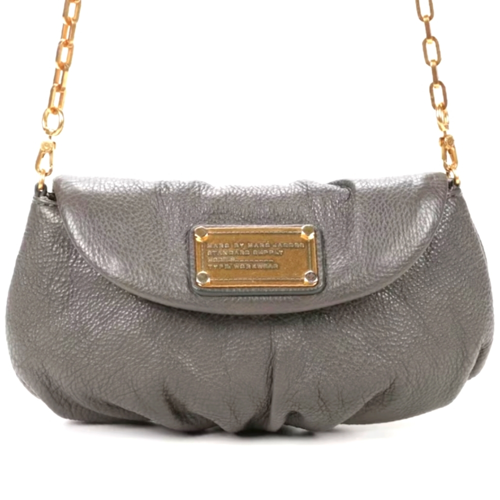 Marc by Marc Jacobs Grey Leather Classic Q Karlie Crossbody Bag